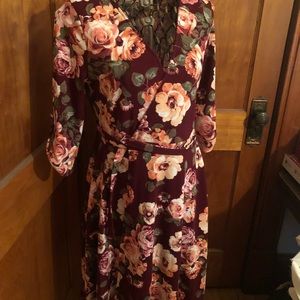 ModCloth large burgundy wrap dress size large.